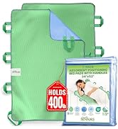 Absorbent Positioning Bed Pads for Elderly with 8 Handles 34"x52"- 2 Pack of Washable Waterproof ...
