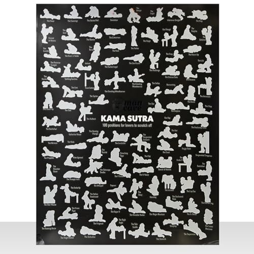 Inevitable Kama Sutra Scratch Poster, 100 Positions, 60cm x 45cm, Novelty Gift for Couples