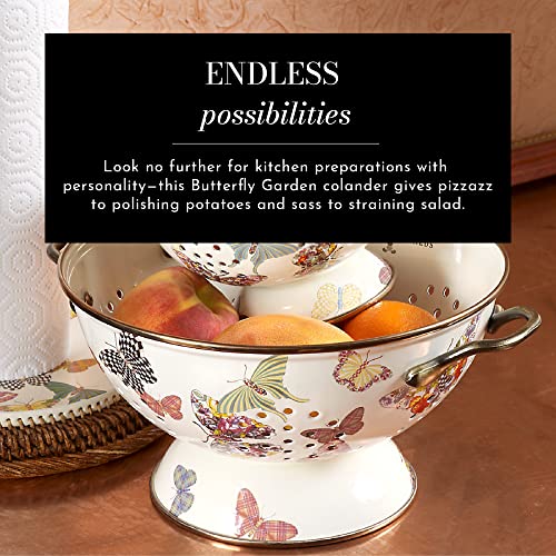 Mackenzie-Childs Butterfly Garden Enamel Colander, Kitchen Sink Strainer, Large #TOP1