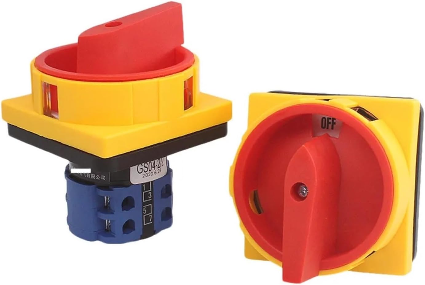 LW26-20/2GS Transfer Switch 690V 20A Off-ON 2 Position 4 Poles 8 terminals Padlock Rotary Cam Switch Main Switch