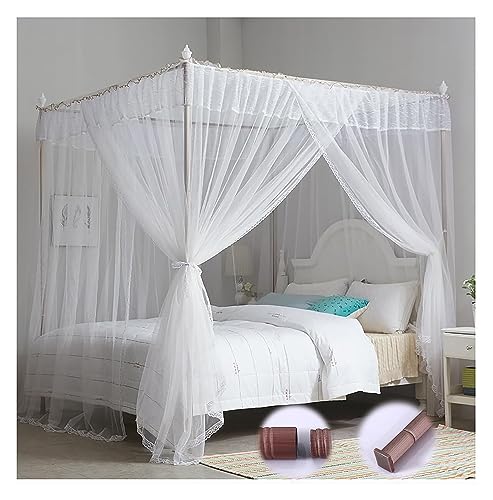Cadre de lit à baldaquin haut de gamme en aluminium robuste avec moustiquaire, taille Queen