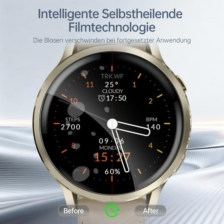 (4 Stück) Schutzfolie für Garmin Venu 4 45mm Displayschutz, Fingerabdruck-ID HD Displayfolie für Venu 4 Weich TPU Folie, Anti-Staub Screen Protector für Garmin Venu 4 Schutzglas - 4