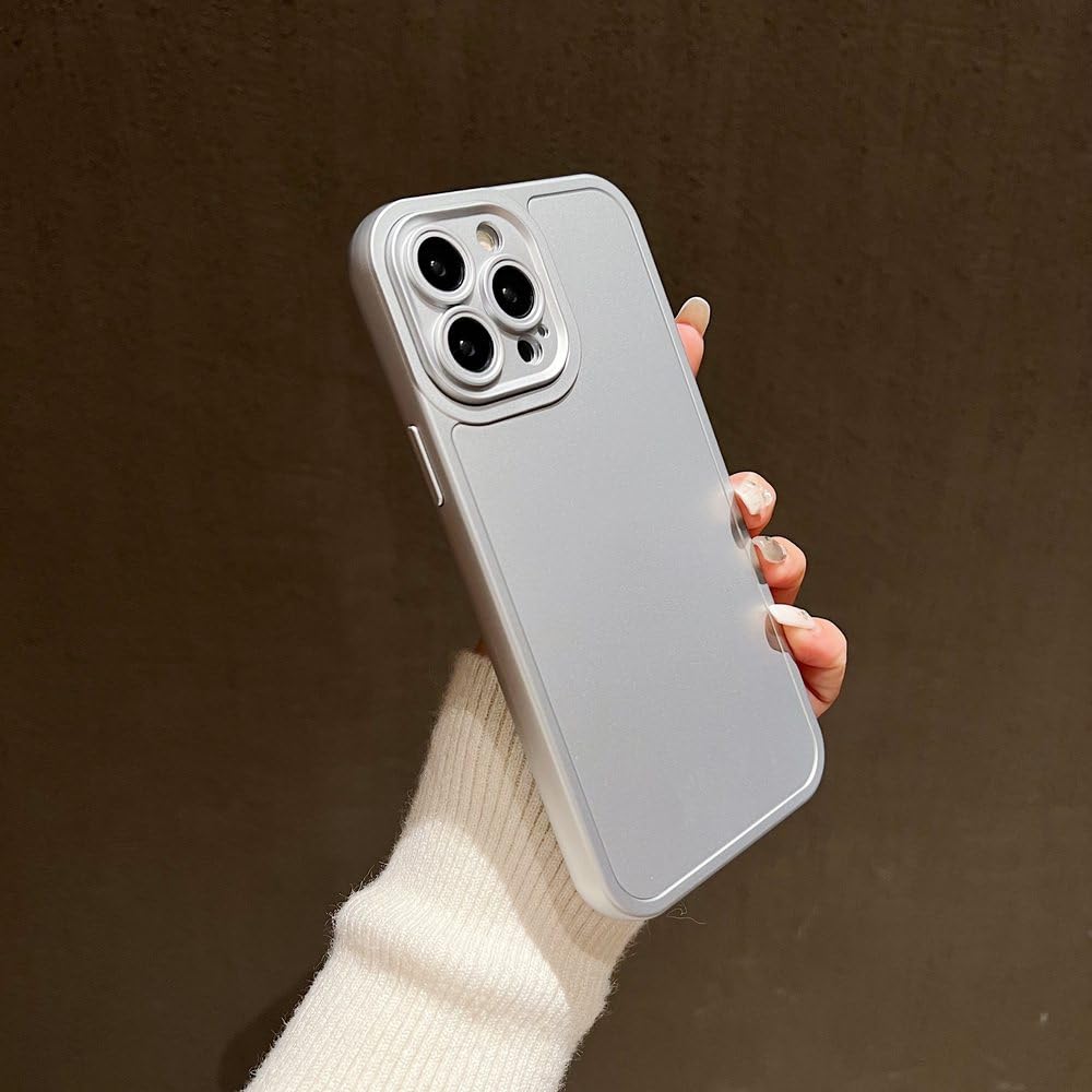 Coque silicone iPhone 15 Pro Max antichoc argent anti-chute
