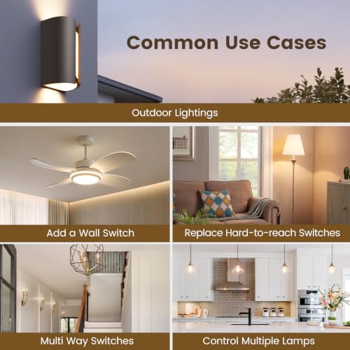 Image of SURAIELEC Wireless Light Switch Kit with Receiver, 15A RF Remote Control