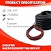 X MONSTER Kinetic Recovery Tow Rope Snatch Rope Strap3/4 x 20' (MBS 22,000 lbs) and 2 Soft Shackles (35,000bs), Free Durable Handbag Offroad Recovery Kits
