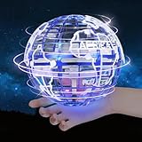 Authticar Flying Ball, Hand Controlled Boomerang Hover Aircraft with Lights and Remote Controller, Indoor Outdoor Cool Toys for s s Teens (Blue)