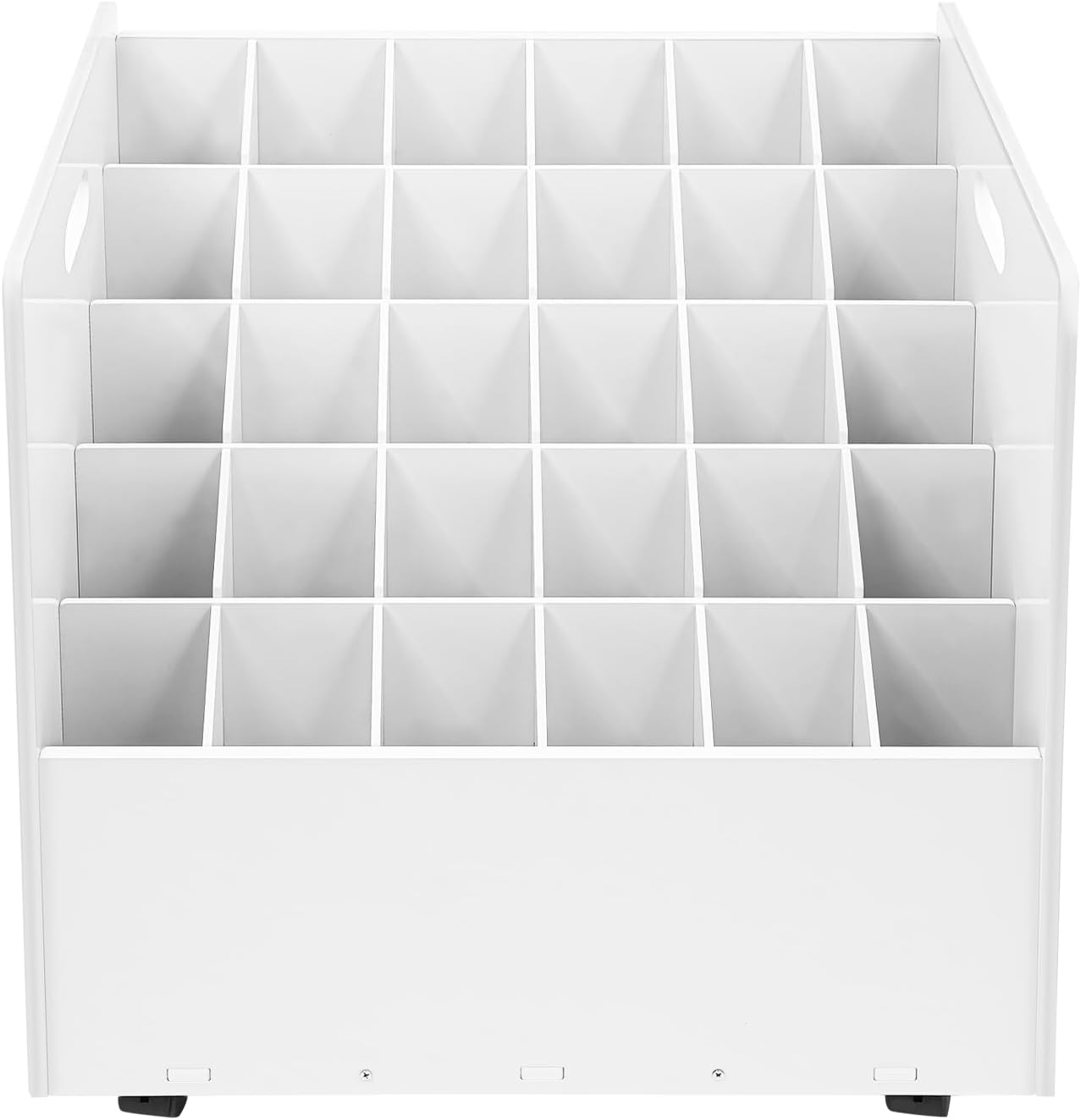 Blueprint Storage Organizer, Mobile Roll File Cart 20/21/30/50 Slots Storage Rack with Wheels for Posters Drawings Map Construction Plan Home Office Organization (White, 30 Slots)