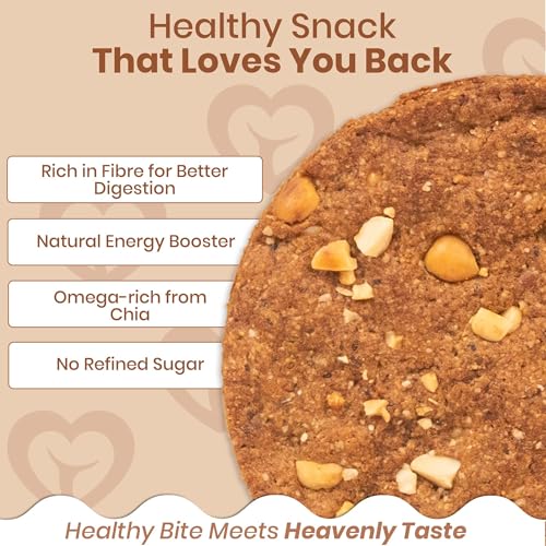 Image of Chuckle Nut Core Peanut Butter Cookies with Ragi & Oats Flour 300g (6 Pack x 50g), Jaggery Sweetened, No Maida, Gluten Free Tea Time Cookies