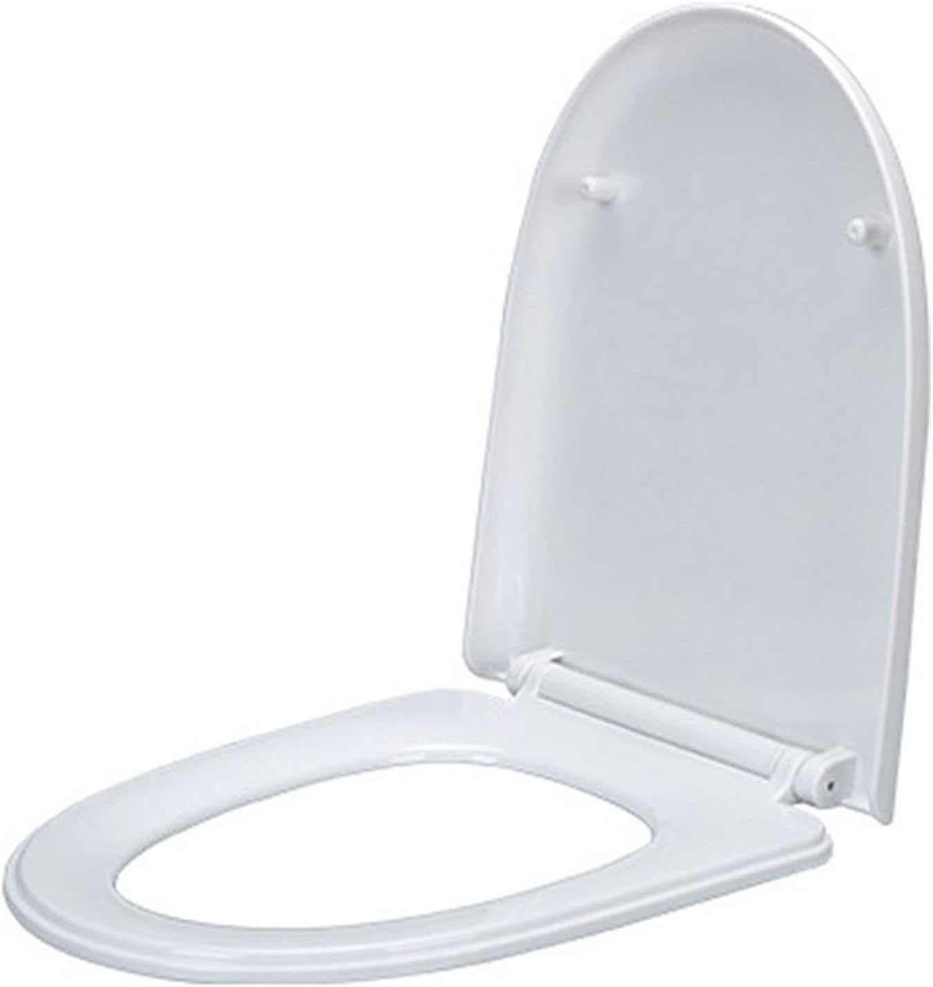Elongated Plastic Toilet Seat, Quiet Toilet Seat Cover, Adjustable Hinge, Regular Duty Residential or Light Weight Commercial Use, White