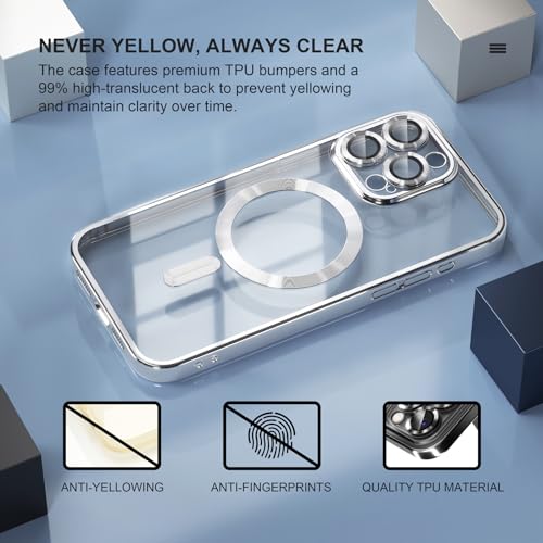 Image of Misea Magnetic for iPhone 15 Pro Max Case Compatible with MagSafe Silver