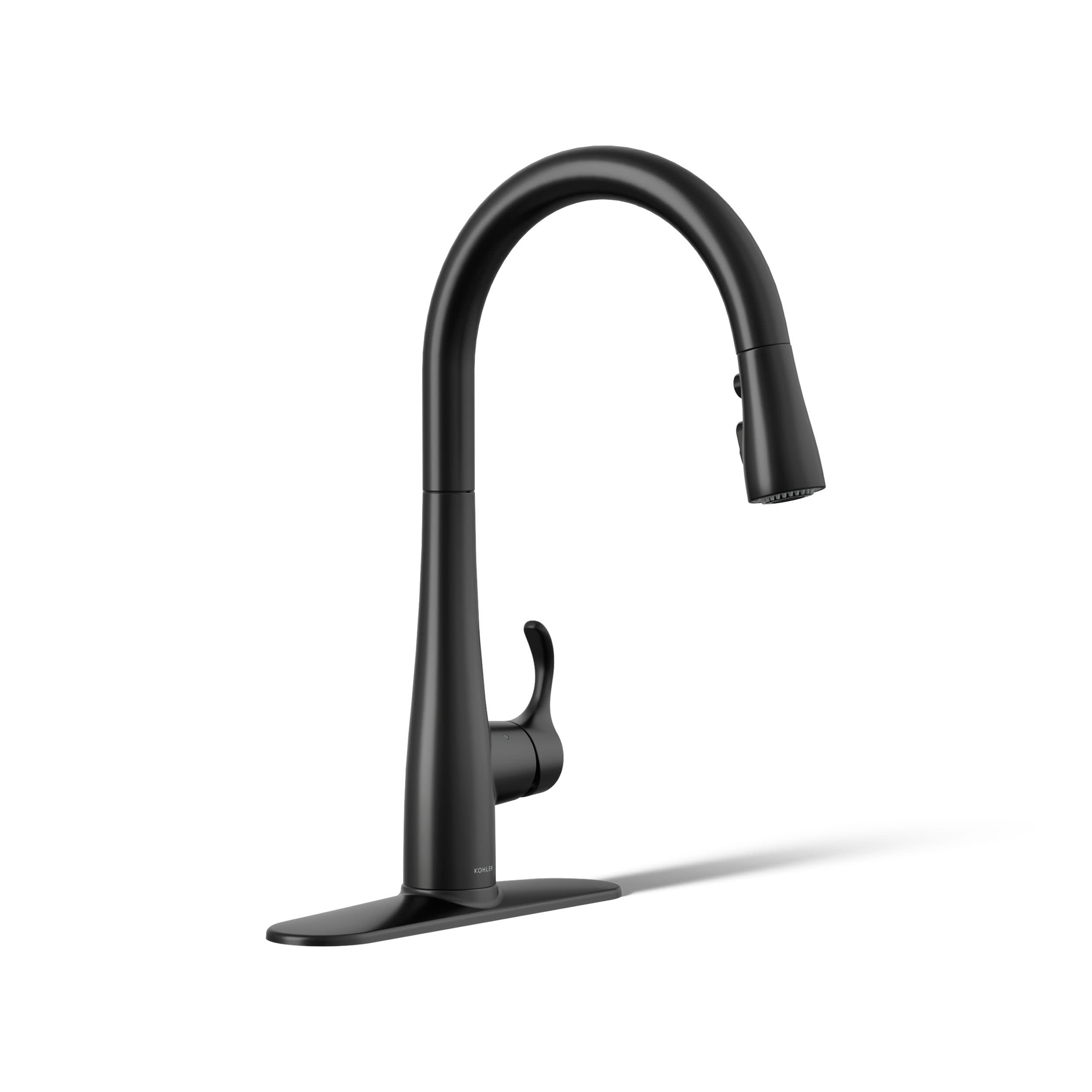 KOHLER Simplice Response Touchless Pull Down Kitchen Faucet in Matte Black, K-22036-BL