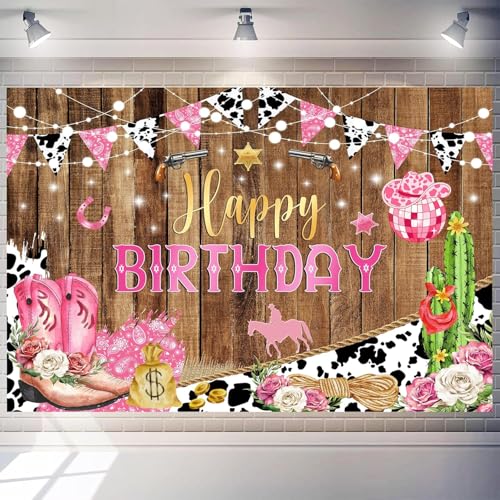 Fondo rosa Western Cowgirl 7x5 pies para fotografía miniatura 1