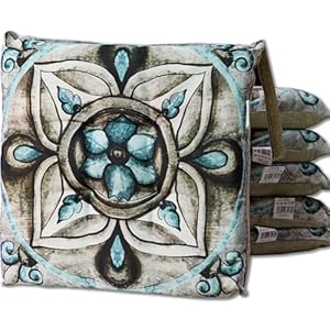 HABITA 33 HOME 6er Set Stuhlkissen Petalo Blu