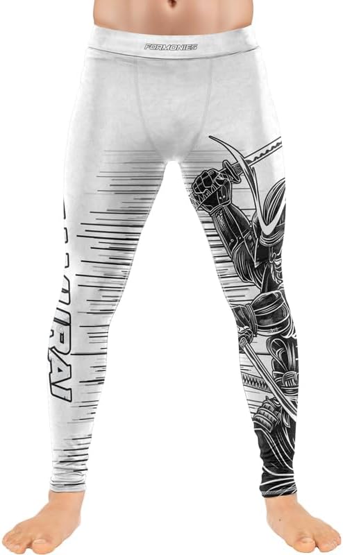 FORMONIES Samurai MMA Base Layer Spats for Men – Compression Pants for BJJ, Wrestling, and Martial Arts Training