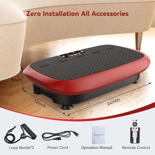 Premium Vibration Plate for Lymphatic Drainage, Weight Loss, Whole Body Workout Power Vibration Plate, Shake Plate,Home Gym Fitness Equipment,Red 5 51d0E4IPQJL. AC