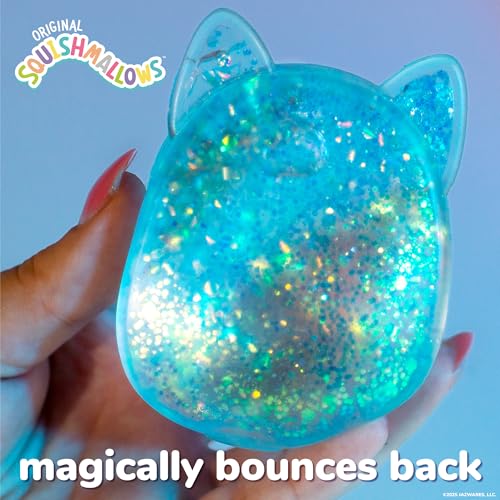 Image of Original Squishmallows SLIMYGLOOP Blue Gelli Gels, Slow Rising Sensory Squeeze Toy with Glitter, Gel Filled Fidget Toys