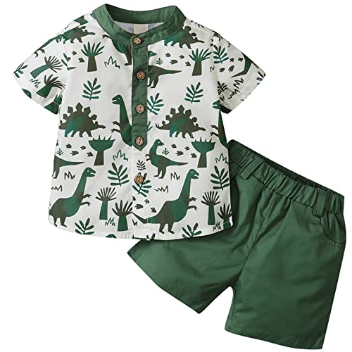Image of Mubineo Toddler Little Boy Kids Summer Floral Shirt Bermuda Shorts Outfit Set Clothes