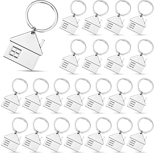 Image of House Key Chain House Shaped Pendant Keychains Home Keychain Set Cute Home with Window Key Charm Metal Keyring Gift