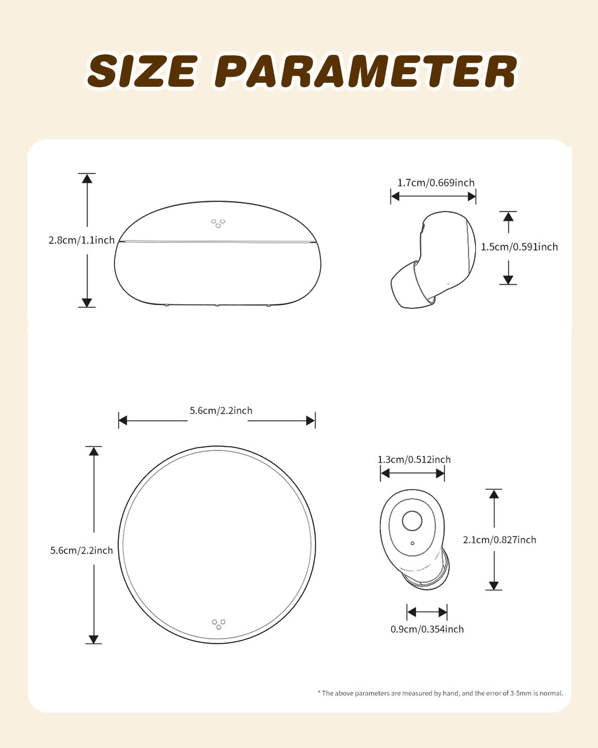 Yihou Mini auriculares invisibles pequeños inalámbricos de punta blanca para orejas pequeñas, canales de oídos, para mujeres, para dormir de lado, microauriculares ocultos discretos para el trabajo