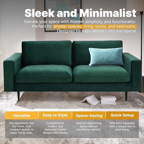 WeDoSofas - Luxurious Velvet Biggie 3 Seater Sofa | Comfy Sofa Couch | Stylish Sofa for Living Room & Bedroom | Elegant 3 Seater Living Room | Couches & Home Furniture (Dark Green) - Image 5