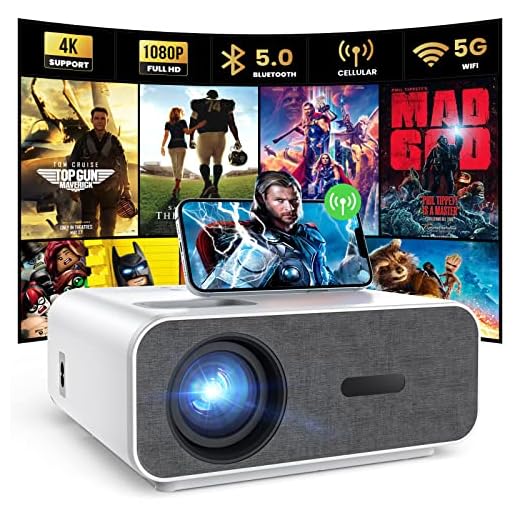 HOMPOW Projector with WiFi and Bluetooth, 4K Supported Bluetooth Projectors for Outdoor or Indoor, 11000 Lumen Mini Portable Phone Movie Projector for Laptop, Smartphone, TV Stick, Xbox, PS5