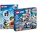 Lego City zestaw policyjny - polowanie na samochód lodowy 60314 + zabawa w zagadkach dla policjantów (miękka okładka), zestaw upominkowy od 5 lat