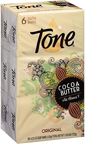 (PACK OF 6 BARS) Tone Soap Bath Bar, Original Scent. COCOA BUTTER, BOTANICALS & VITAMIN-E. Rich & Creamy Lather! Great for Hands, Face & Body! (6 Bars of Soap, 4.25oz Each Bar)