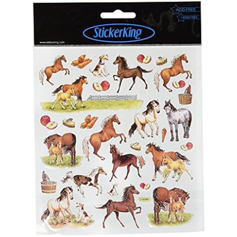 Tattoo King Multi-Colored Stickers-Horses On Farm Cover