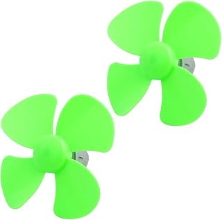 Aexit 2pcs DC Electrical equipment 3V 0.15A 8000rpm 100mm Dia 4 Vanes Motor Propeller Green for RC Aircraft