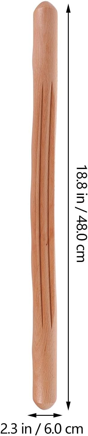 Beavorty Beech Wood Massage Stick 20.47 Inch Gua Sha Scraping Tool for Body Neck Shoulder Face Muscle Relief Blood Circulation and Relaxation