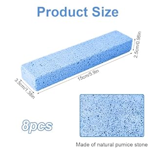 8 Pièces Pierre Ponce Brosses de Nettoyage, Pierre Abrasive Crepiere Brosse Nettoyage Salle de Bain, Toilettes Pierre Ponce Naturel Bloc de Nettoyage, Ensemble de Pierres Ponce pour Pied, Cuisine