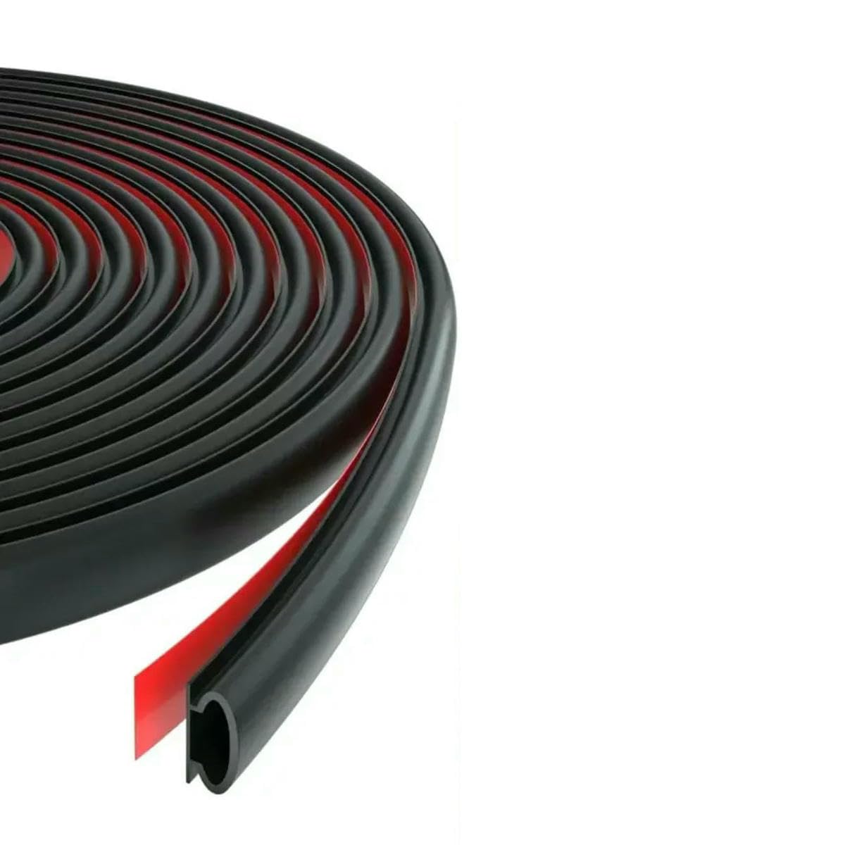 1 roll Length of 6M Rubber Weather Stripping Seal Strip for Doors/, Waterproof Self-Adhesive Weatherstrip Soundproofing-black-6mm-10mm-6M