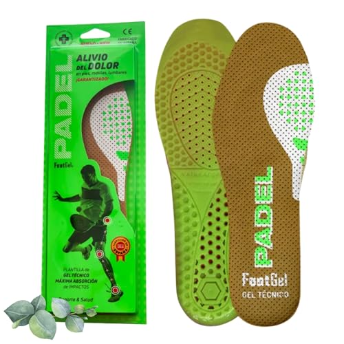 Footgel   Plantillas Padel | Plantillas Gel Deportivas Hombre/Mujer Transpirables, Cómodas | Estabilizadoras, Previenen Lesiones, Dolores en Pies, Rodillas y Lumbares | Tallas 39 a 42
