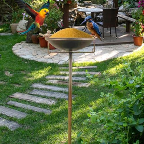 Mangeoire à oiseaux spacieuse en métal contre le manque d'eau des oiseaux - 5