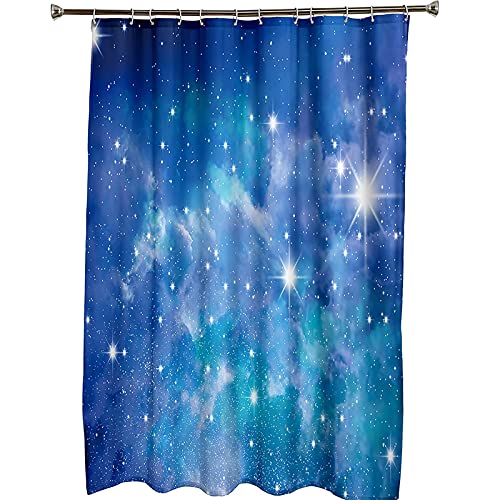 Rideau douche bleu ciel étoilé en polyester haute densité - 6