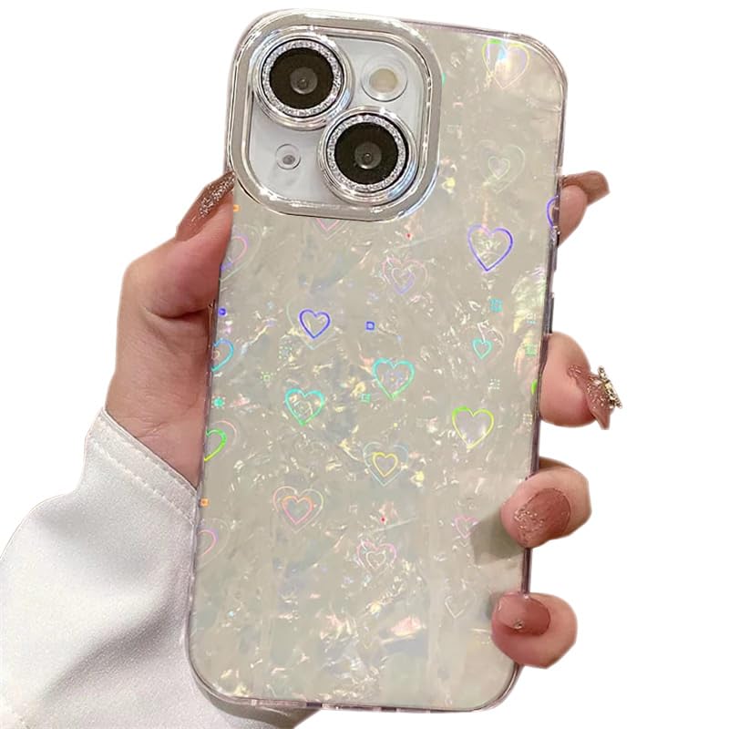 mobistyle Designed for iPhone 13 | Camera Lens Protection |Heart Pattern Print Design for Women Teen Girls Phone Back Cover Case (Heart White) (B0DDTGW8SX) Amazon Price History, Amazon Price Tracker
