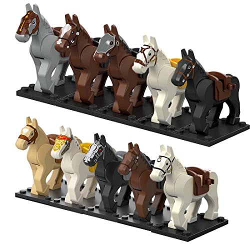 ALiquid Custom Minifigures Horse Set, Custom War Horse Set for Minifigures, Horse Set for Minifigures - 10 Pcs