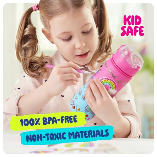 Dan&Darci DD-114 Decorate Your Own Glow-In-The-Dark Water Bottle Kit For Girls - 4 5 6 7 8 Year Old Girl Birthday Gift Ideas thumb #5