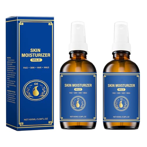 Organic Face and Body Oil for Dry Skin, Hair, Hands, Cuticles and Nails Care, Olive, Lavender, Almond, Vitamin E and Grapeseed Oils, Natural Moisturizer for Women Men 4oz (2)