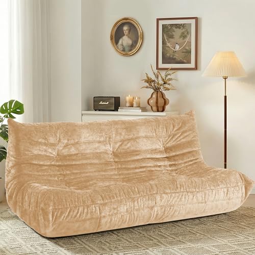 Image of HABUTWAY Giant Bean Bag Chairs Lazy Sofa for Adults,3 Seater,Khaki