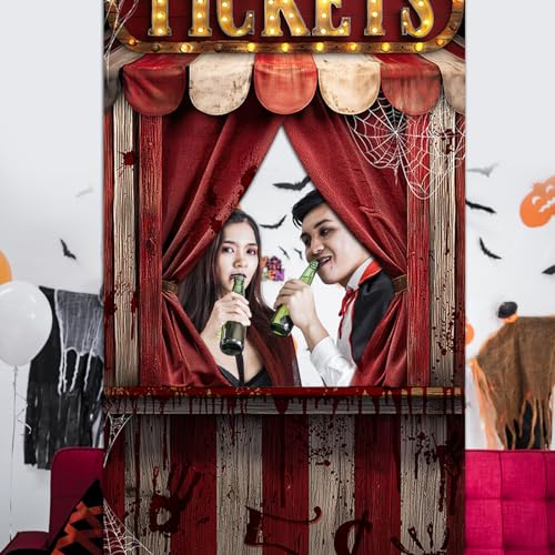 Lecheme Halloween Evil Circus Door Cover Creepy Carnival Party Decorations - image 4
