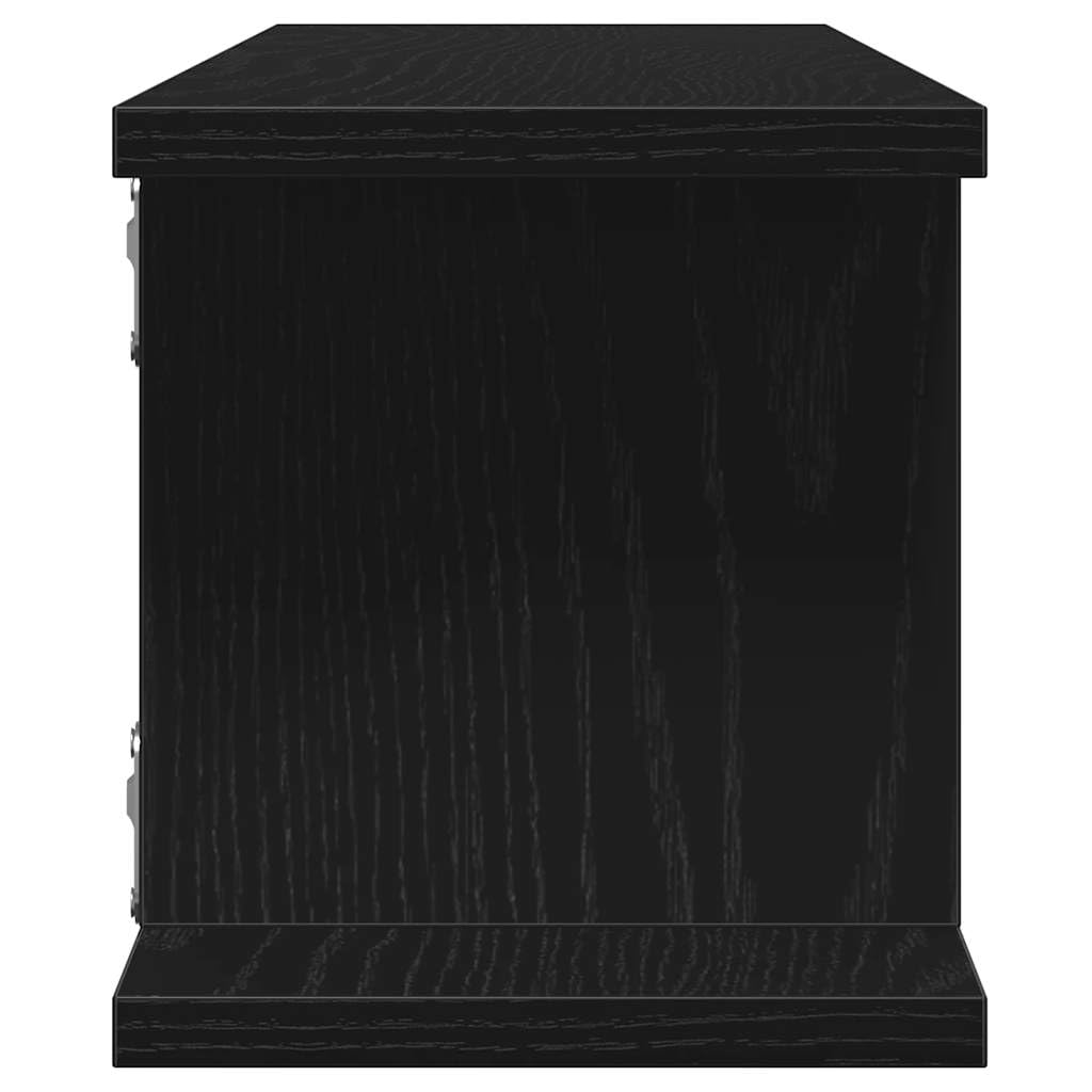 Homgoday Estante Pared 2uds Madera ingeniería Roble Negro 105x18x20cm Estantería de Pared Colgante Flotante Almacenamiento Espacio Decoración Artículos Diarios en Familia