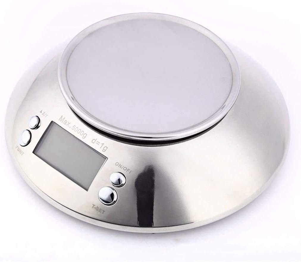 Básculas electrónicas Básculas de Cocina de 11 LB / 5 kg Básculas Digitales de Acero Inoxidable for cocinar Alimentos con tazón for Mezclar Desmontable