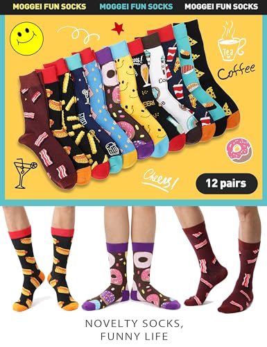 Image of MOGGEI Funny Socks for Men Women Fun Cozy Crazy Novelty Fashion Breathable Printed Cotton Boot Socks