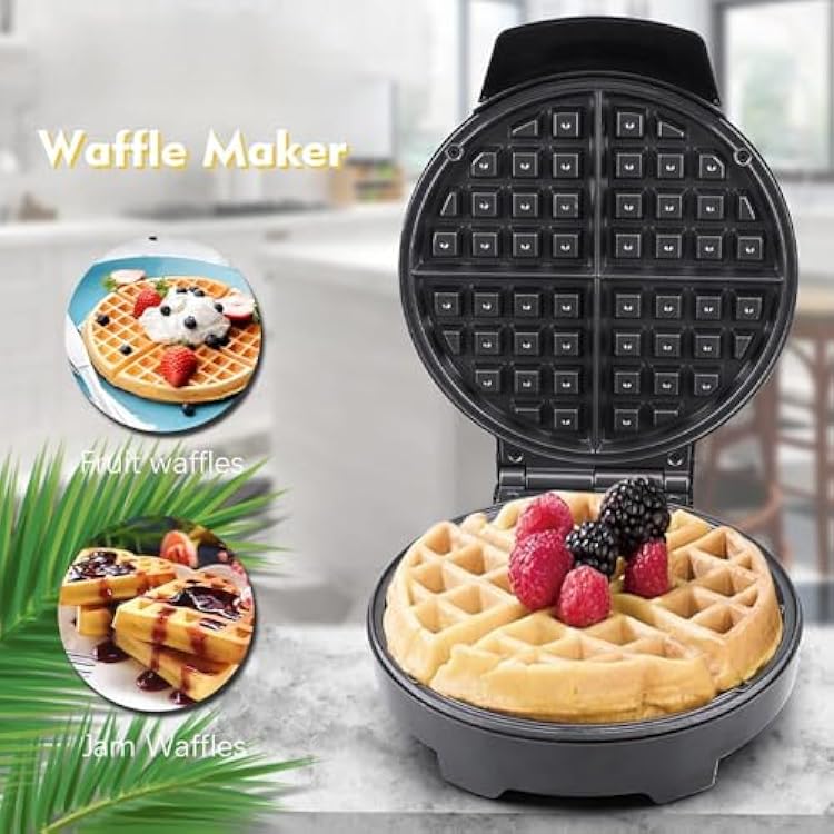1000W Waffle Maker Iron | Non-Stick Coating | Electric Baking & Frying Pan | Quick Breakfast Kitchen Tool