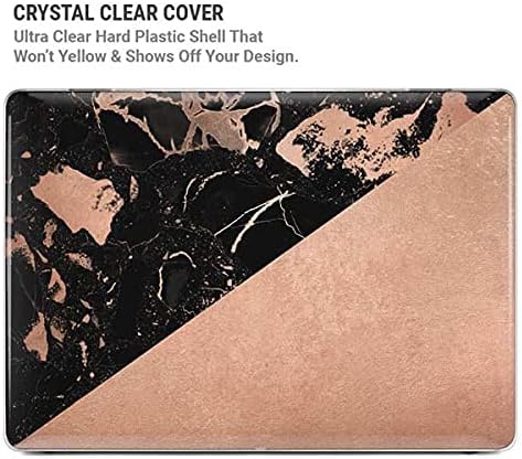 Skinit Case + Skin Compatible with MacBook Air 13in (2020) Originally Designed Black and Rose Gold Marble Split Design