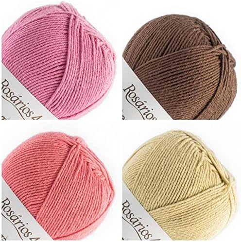 Rosários 4 Amigurumi Crochet Yarn 20x Multicolor Packs - 100% Cotton Quality Yarn Wool Packs - 20 Assorted Colors - 20 x 20g Yarn Bundle - 400g Pack (Multicolor Pack 01)