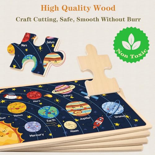 Image of Puzzles for Children 4 to 6 Years, 4 Packs of 24 Wooden Puzzles for Toddlers from 5 to 8 Years, Preschool Puzzles, Gifts for Boys and Girls