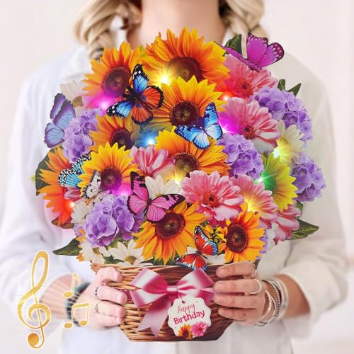 MZD8391 Birthday Cards with MUSIC & LIGHTS, Pop Up...