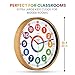 Oyster&Pop Extra Large Learning Clock for Kids - 14 Inch Silent Analog Classroom Clock - Kids Room Decor - Makes Teaching Time Easy